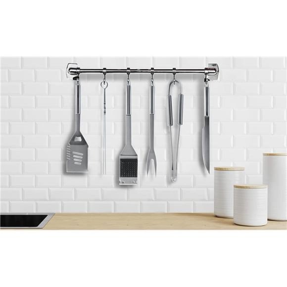 BBQ Grill Set 7pc Stainless Steel Tools Accessories Barbecue Tool Grilling - Picture 2 of 7